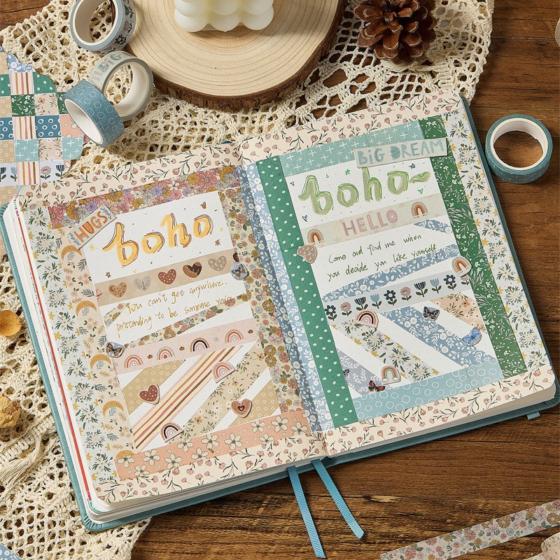 Washi Tape Set - 1 ชุด 10 ม้วน ชุดเทปวาชิสไตล์อ่อนโยน ลายดอกไม้และพืชสร้างสรรค์
