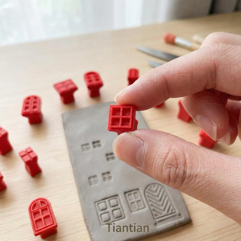 Wax Seal Stamp Kit - ชุดแสตมป์และแม่พิมพ์ดินเหนียวพลาสติก 25 ชิ้น พร้อมลายหน้าต่าง เหมาะสำหรับดินโพลิเมอร์ ขี้ผึ้ง