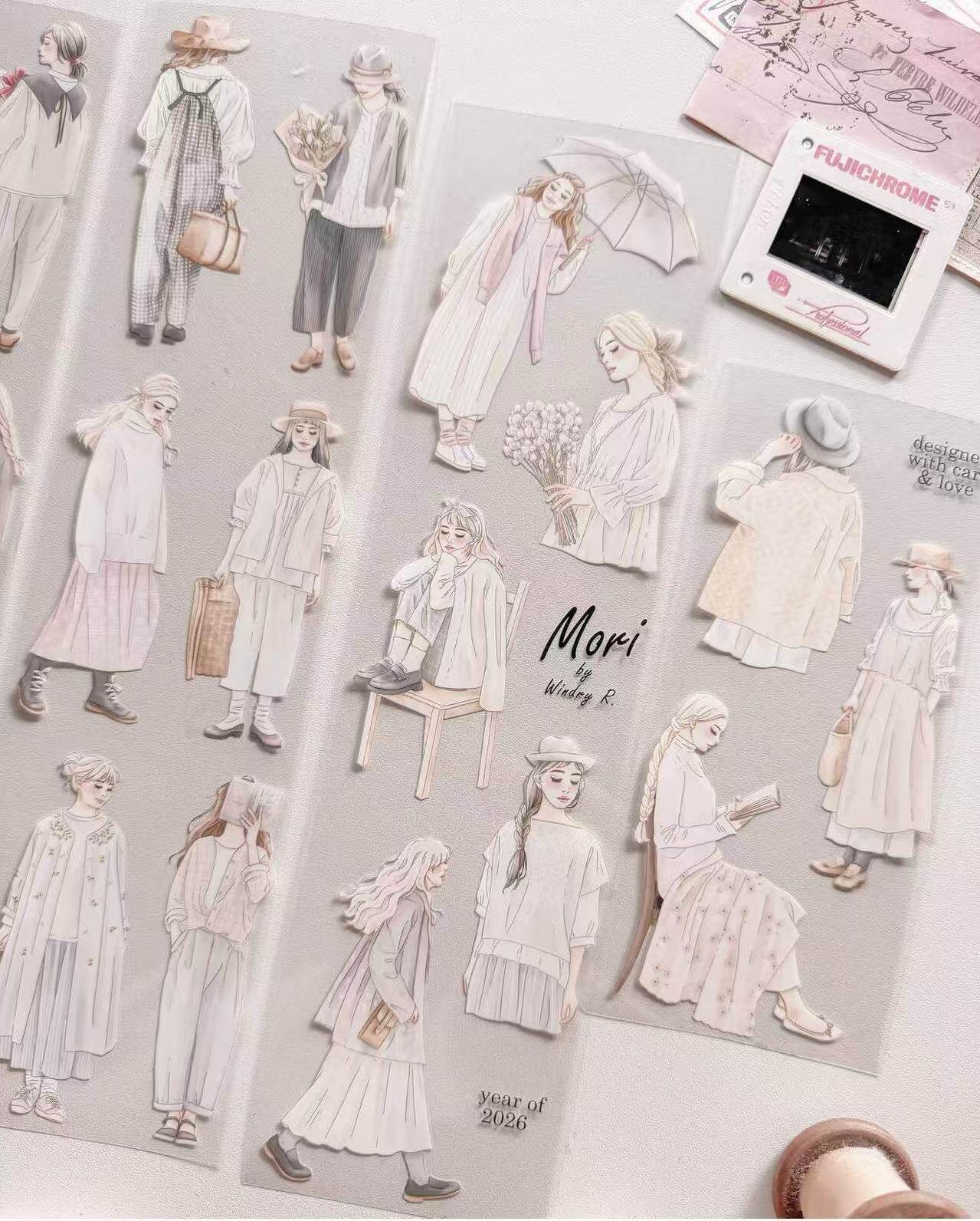 Washi Tape Set - เทป PET ลายวินทรี่ โมโนช โรแมนติก เกิร์ล