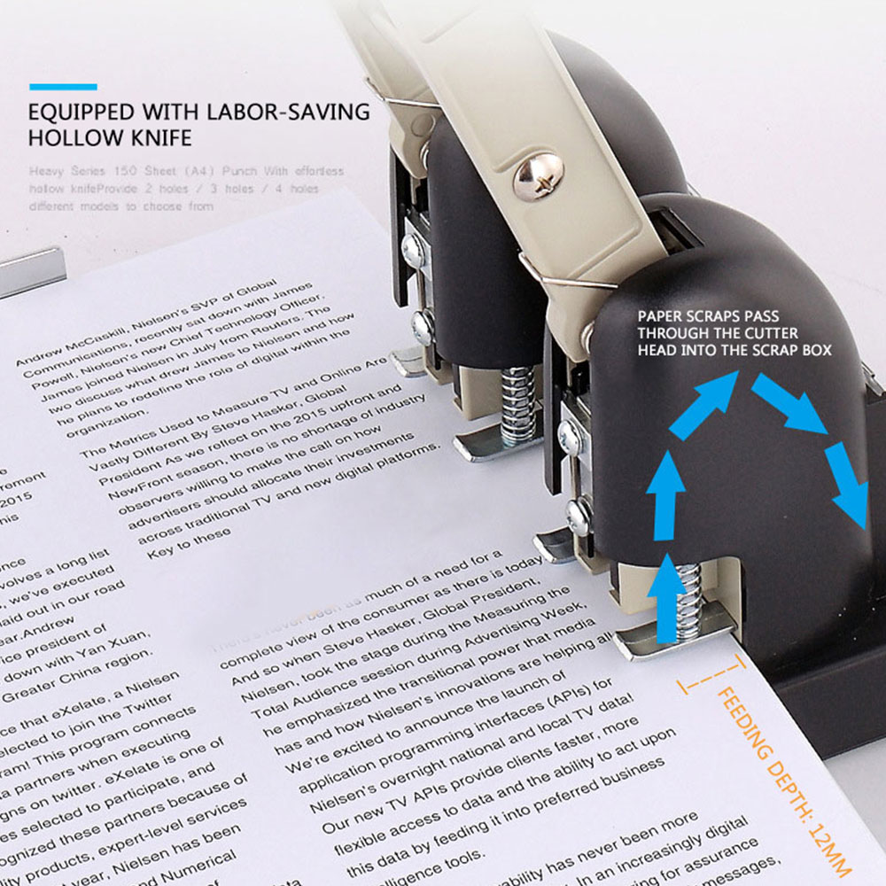Paper Punch 3 Hole - เครื่องเจาะกระดาษ A4 แบบมือหมุน HOT Heavy Duty