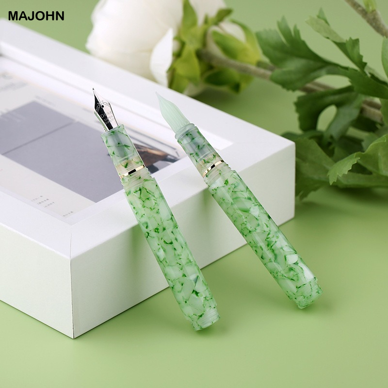 Stationery Supply Business - ปากกาหมึกซึม MAJOHN N8 หัวปากกาทำจากเรซิ่นและแก้ว สำหรับเขียนงานธุรกิจ เขียนแบบ