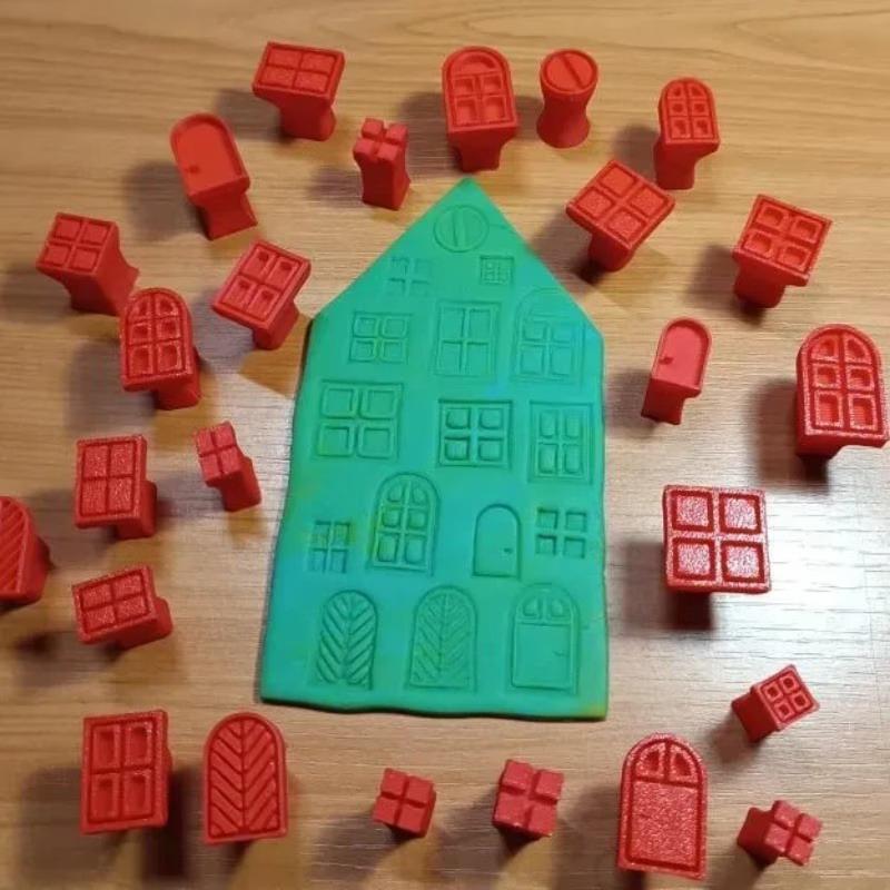 Wax Seal Stamp Kit - ชุดแสตมป์ดินเหนียวและอุปกรณ์ปั้น 25 ชิ้น พร้อมลายหน้าต่าง เหมาะสำหรับดินโพลิเมอร์ ขี้ผึ้ง