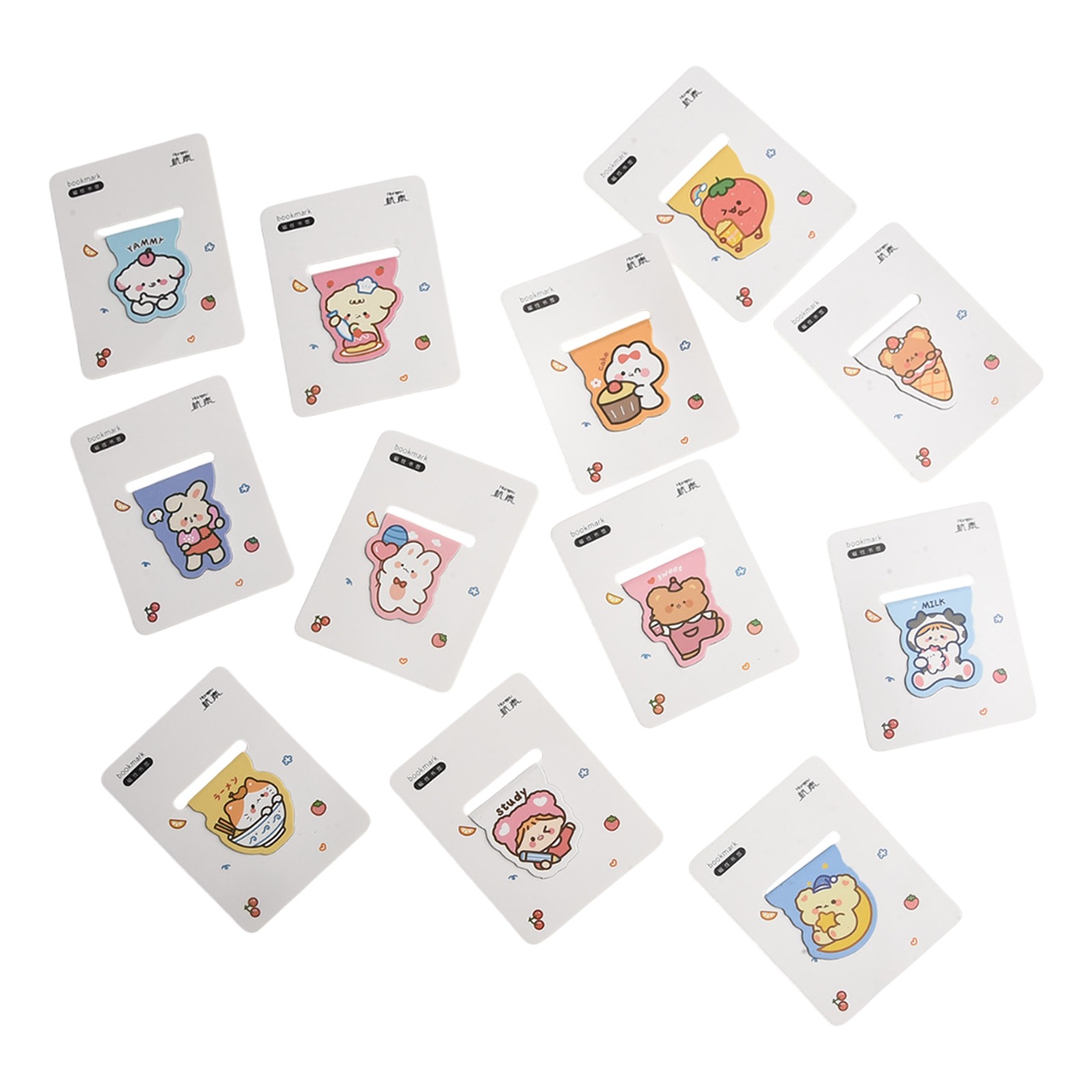 Paperclip Magnetic Set - สำหรับอ่านหนังสือสำนักงานโรงเรียนแฟ้มออแกไนเซอร์คลิปหนีบกระดาษ 12 ชิ้น/เซ็ตการ์ตูนแม่เหล็กกระดาษกันน้ำอุปกรณ์สำนักงาน