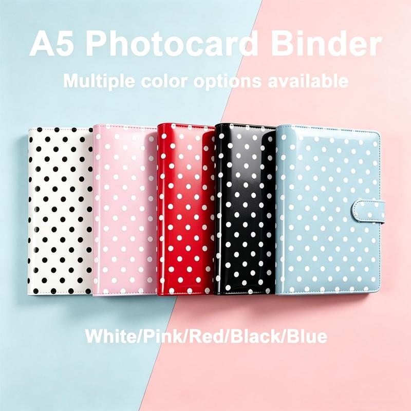 Notebook Dotted A5 - สมุดเก็บการ์ดสะสมลายจุด A5 แบบ 6 ห่วง 100