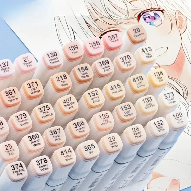 Highlighter Set Pastel - 6/12/24/30 สีผิว Dual Headed marker ชุดวาดภาพวาด