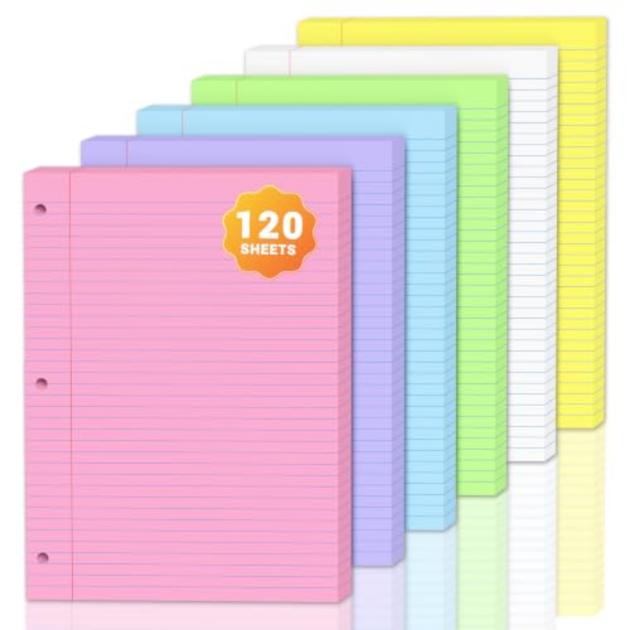Paper Punch 3 Hole - กระดาษสี 120 แผ่น ขนาด 8x10.5 นิ้ว
