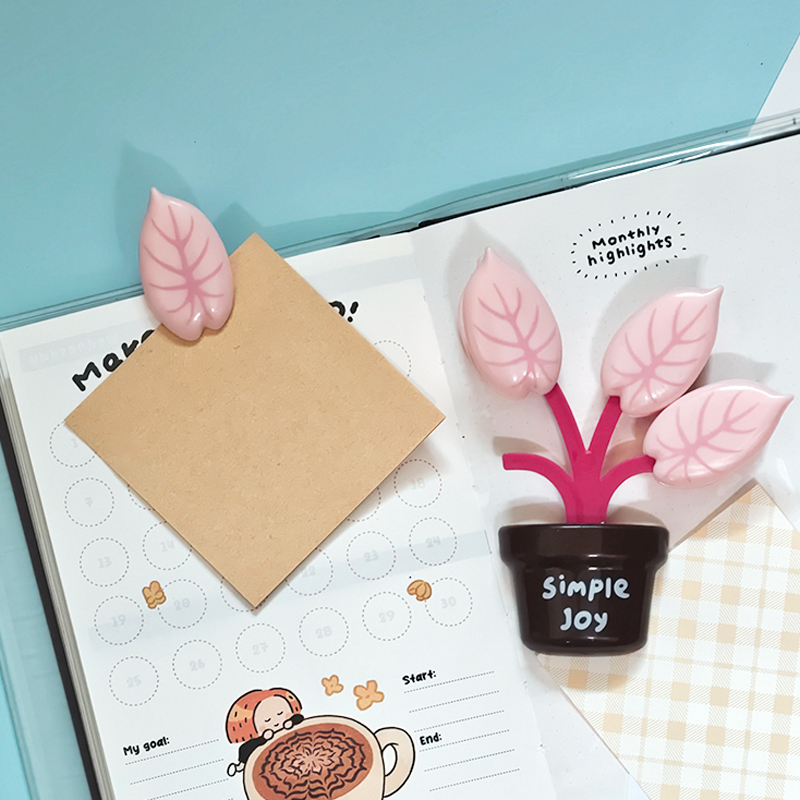 Paperclip Magnetic Set - คลิปหนีบกระดาษรูปต้นไม้น่ารัก 2 ชุด แม่เหล็กติดตู้เย็น 4 ใบ