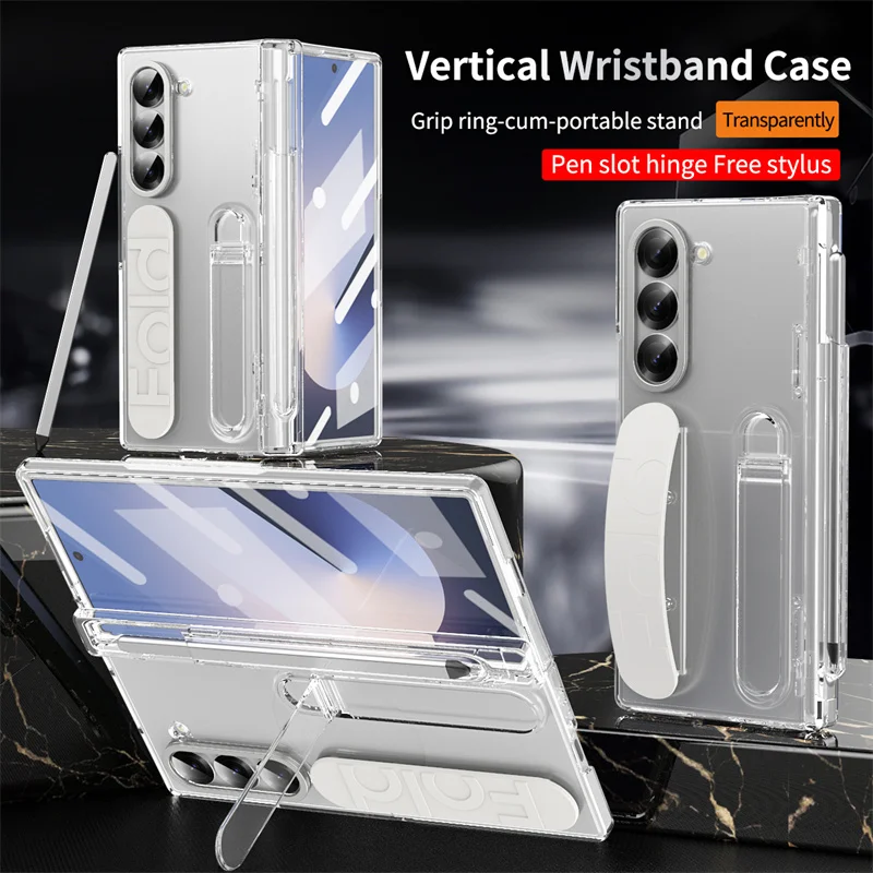 Stationery Supply - เคสโทรศัพท์แบบมีบานพับพร้อมที่ใส่สายรัดข้อมือสุดหรูสำหรับ Samsung Galaxy Z Fold 7