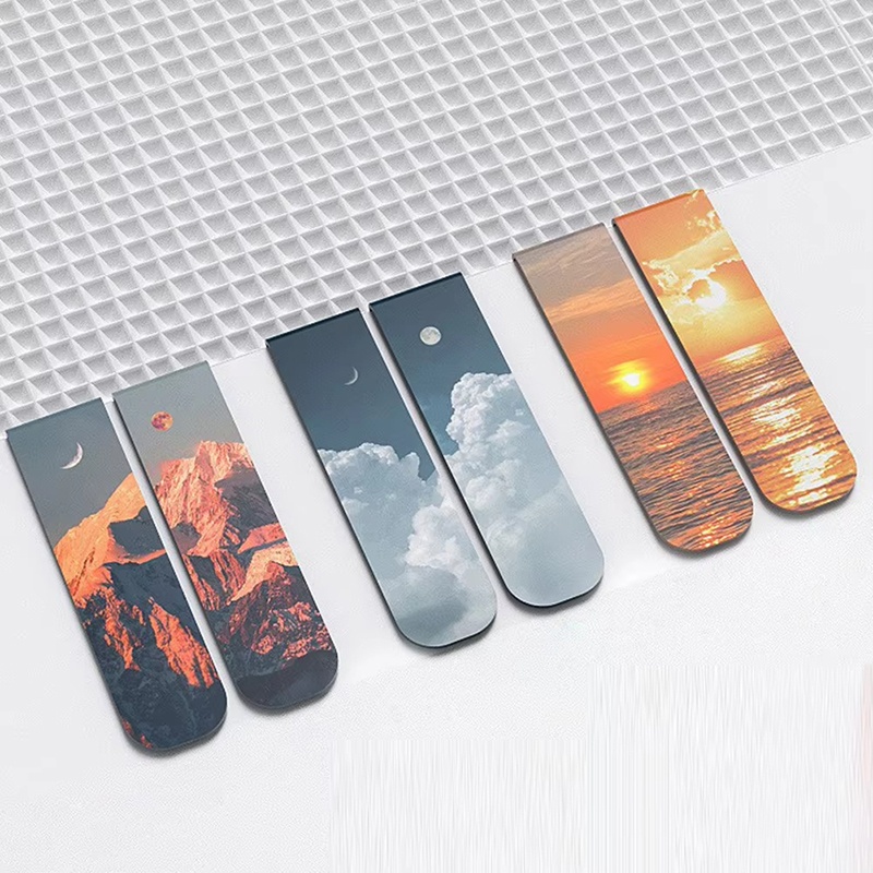 Paperclip Magnetic Set - 2 ชิ้น/เซ็ต ที่คั่นหนังสือ ที่คั่นหนังสือลายธรรมชาติสวยงาม ที่คั่นหน้าหนังสือ คลิปแม่เหล็ก