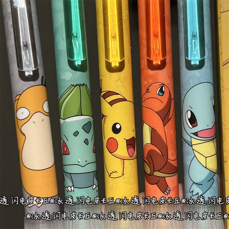 Stationery Supplier - ปากกาเจลซิลิโคนใสลายโปเกมอน แบบยืดหดได้ หมึกดำแห้งเร็ว สไตล์น่ารัก คาวาอี้ สำหรับนักเรียน