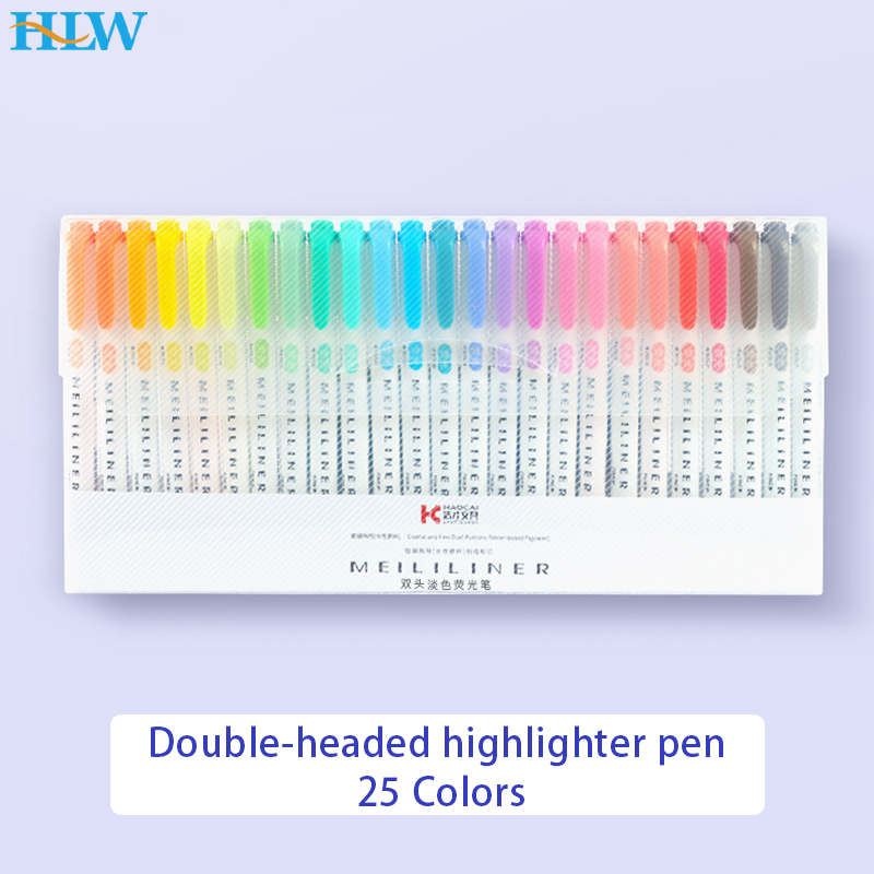 Highlighter Set Pastel - 25 สี Highlighters Pastel Markers Dual
