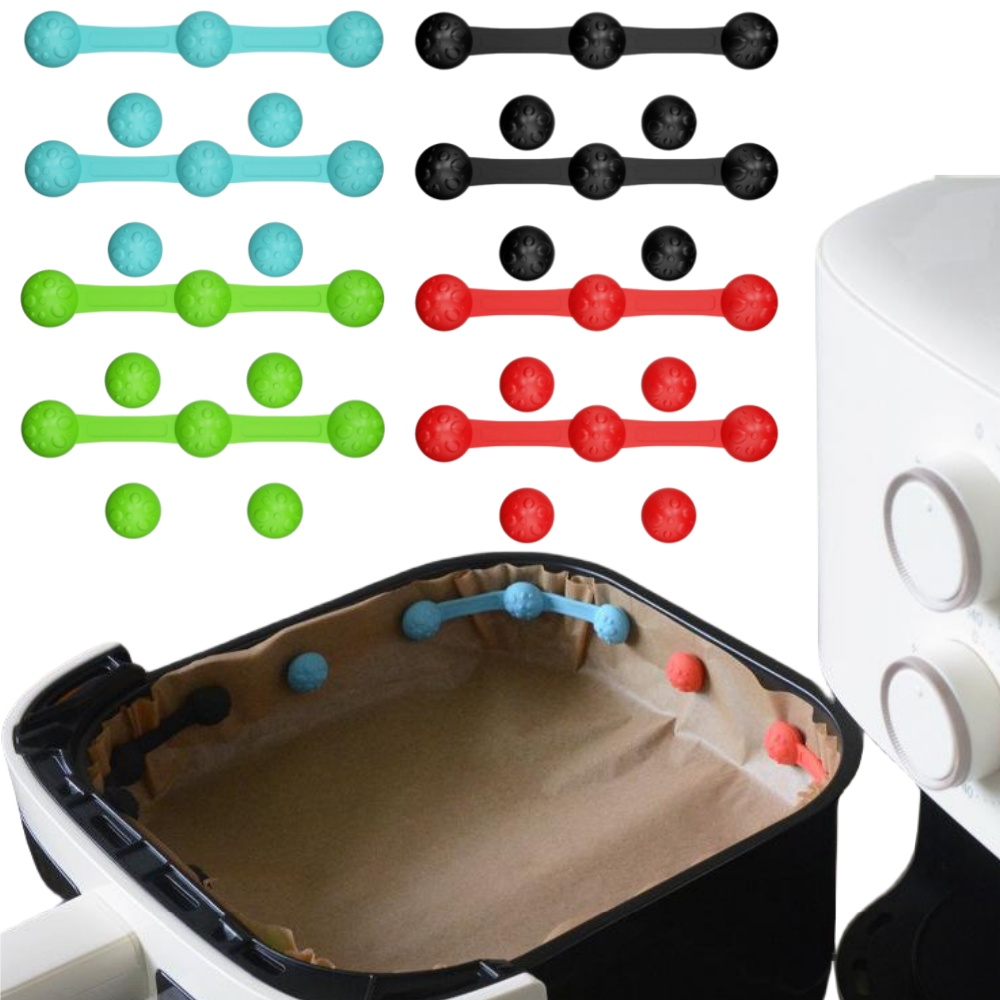 Paperclip Magnetic Set - คลิปแม่เหล็กซิลิโคนสำหรับหม้อทอดไร้น้ำมัน 1/2 ชุด ทนความร้อน ปลอดภัย ใช้สำหรับกระดาษรองอบ