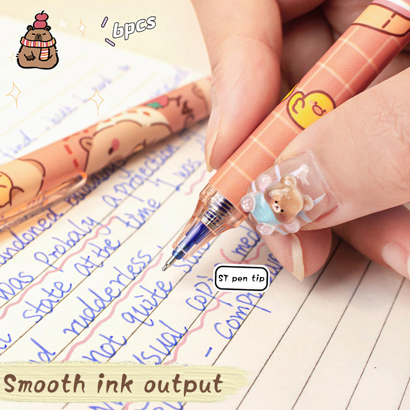 ปากกาเจลคาปิบาร่าน่ารัก - 6 ชิ - Stationery Supplier บทวิจารณ์และราคา