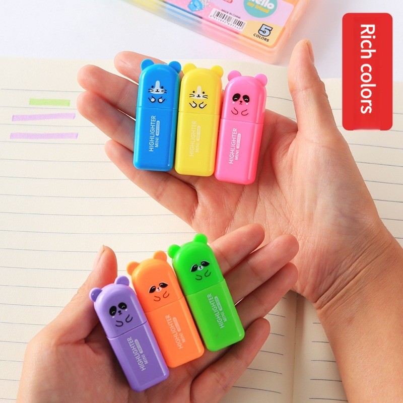 ปากกาไฮไลท์เรืองแสงรูปหมีขนาดเ - Highlighter Set Pastel บทวิจารณ์และราคา