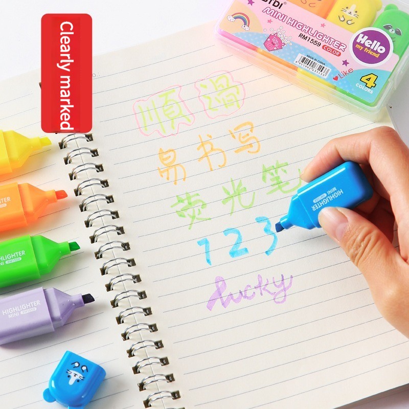 ปากกาไฮไลท์เรืองแสงรูปหมีขนาดเ - Highlighter Set Pastel บทวิจารณ์และราคา