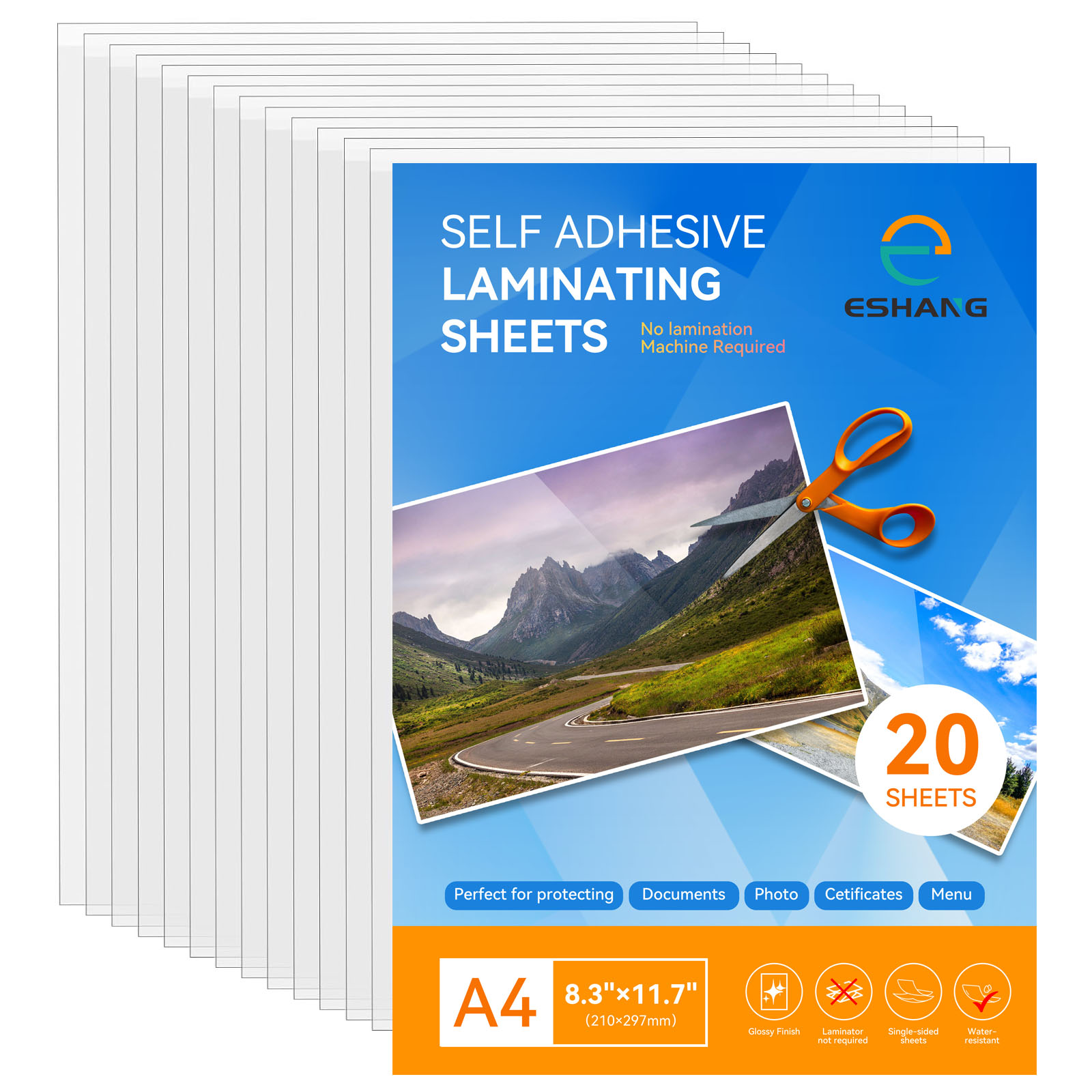 ESHANG แผ่นเคลือบเย็นใส 20 แผ่ - Document Laminator Pouch บทวิจารณ์และราคา