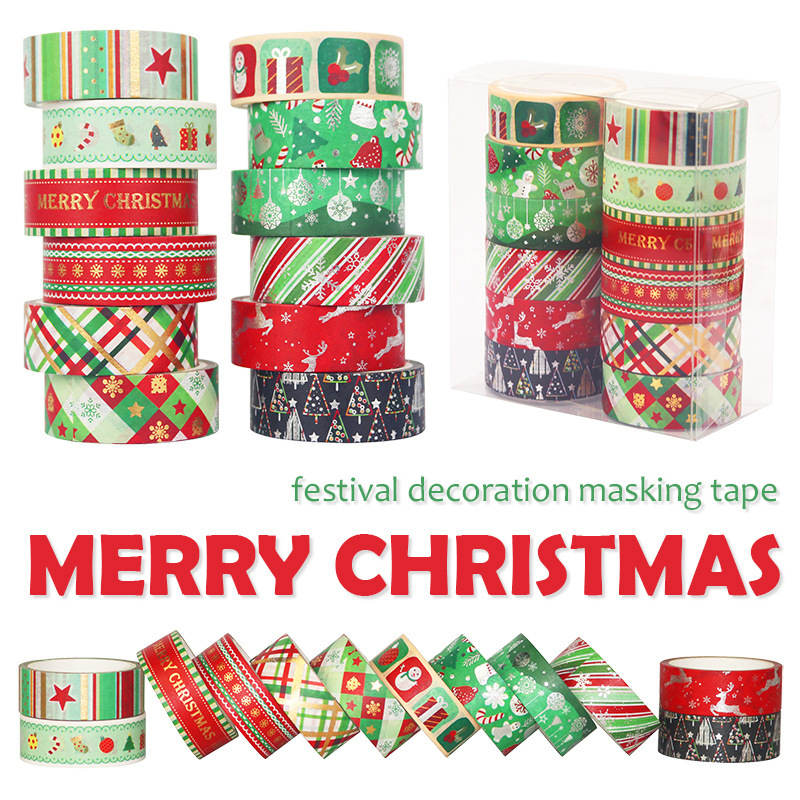 60เมตรคริสต์มาส Washi เทปชุด12 - Washi Tape Set บทวิจารณ์และราคา