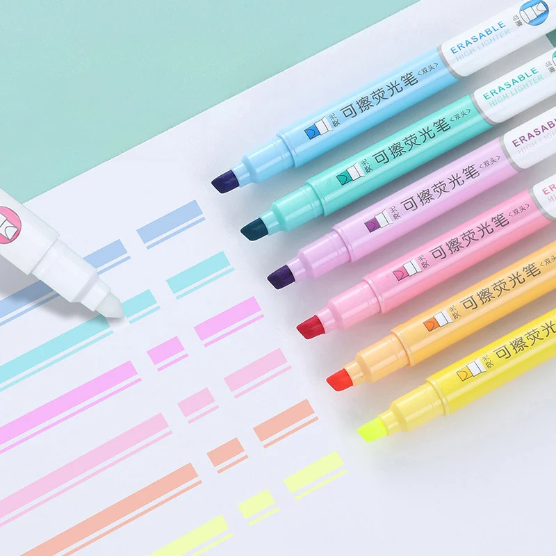 6 สี Erasable Highlighters ชุด - Highlighter Set Pastel บทวิจารณ์และราคา