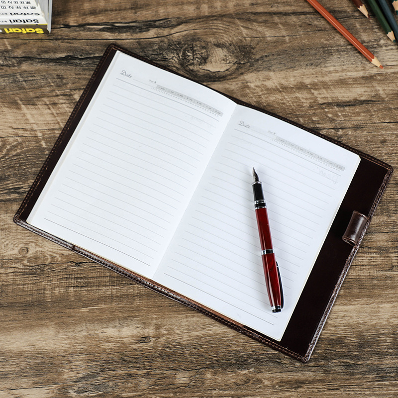 หนังแท้แฮนด์เมด A5แล็ปท็อปพร้อ - Stationery Supply Business บทวิจารณ์และราคา