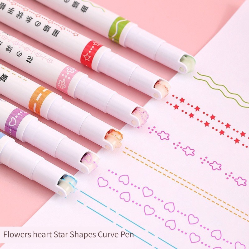 ปากกาโค้งสี 6 ชิ้น/ชุด รูปทรงด - Highlighter Set Pastel บทวิจารณ์และราคา