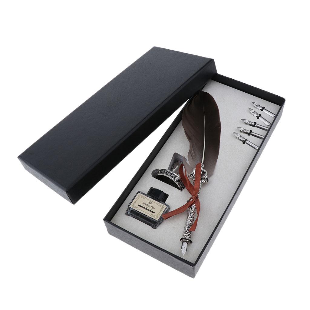 ชุดปากกาโบราณแบบขนนกสำหรับเขีย - Calligraphy Ink Bottle บทวิจารณ์และราคา