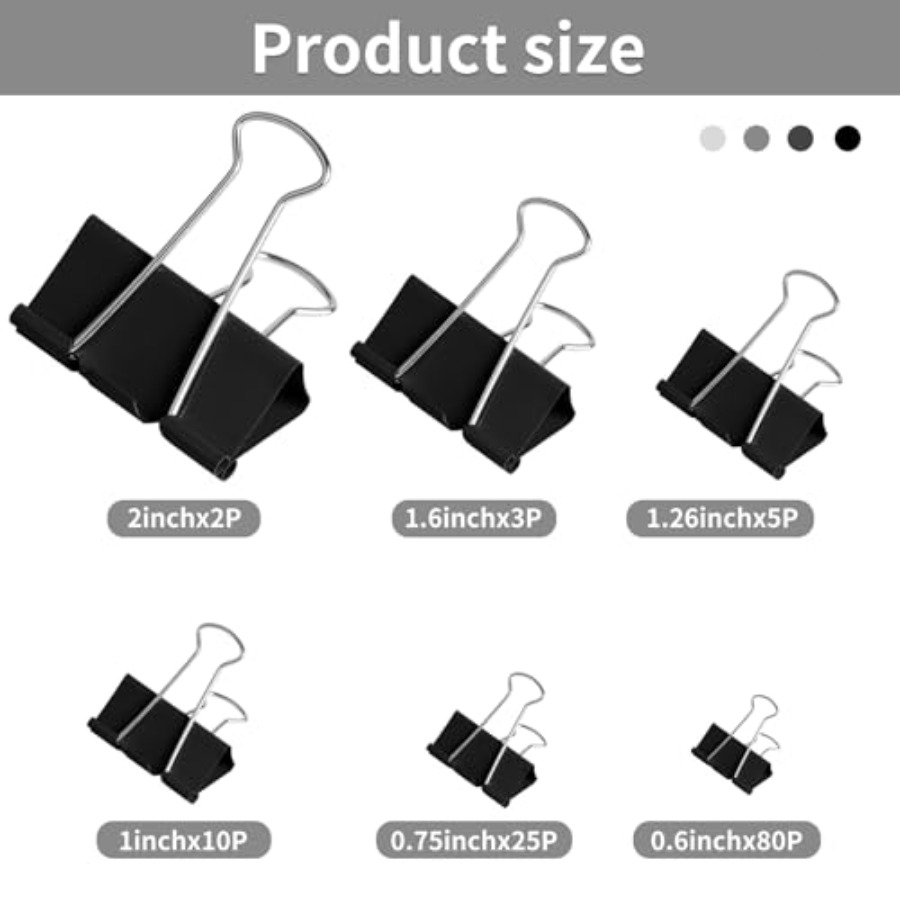 คลิปหนีบกระดาษ 125 ชิ้น สีต่าง - Binder Clip Assorted บทวิจารณ์และราคา