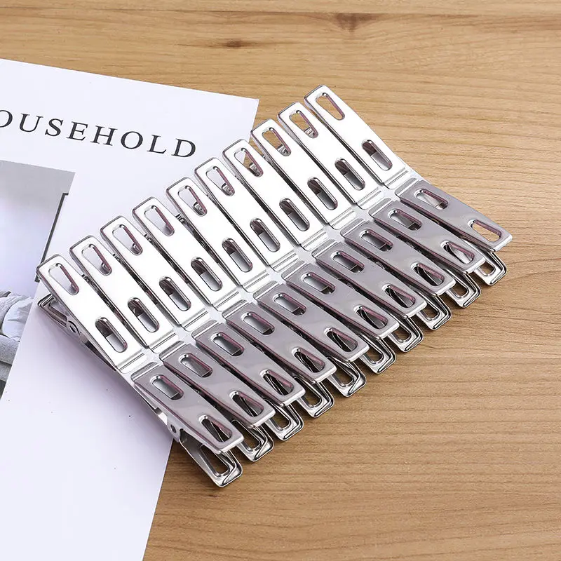 20pcs สแตนเลสสตีลปากแบน Clothe - Binder Clip Assorted บทวิจารณ์และราคา