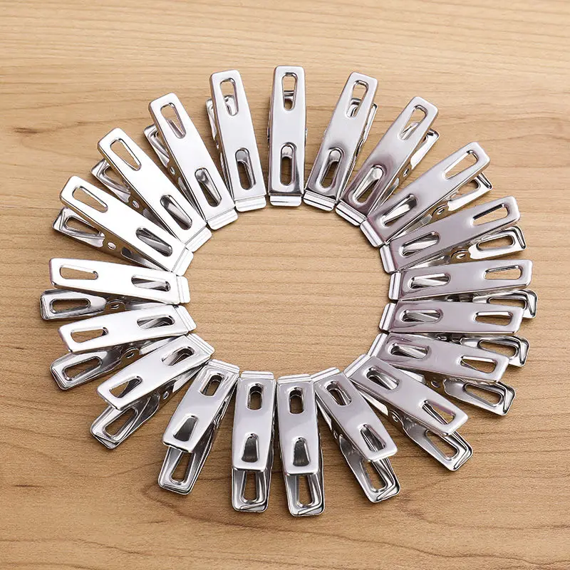 20pcs สแตนเลสสตีลปากแบน Clothe - Binder Clip Assorted บทวิจารณ์และราคา