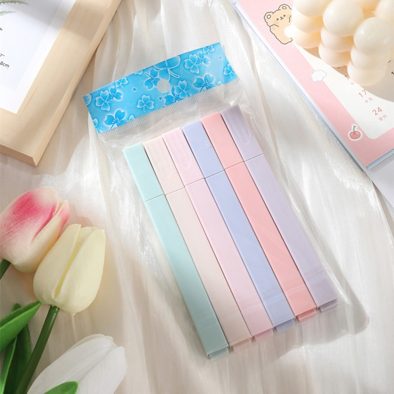 6 ชิ้น/เซ็ตสีพาสเทล Highlighte - Highlighter Set Pastel บทวิจารณ์และราคา